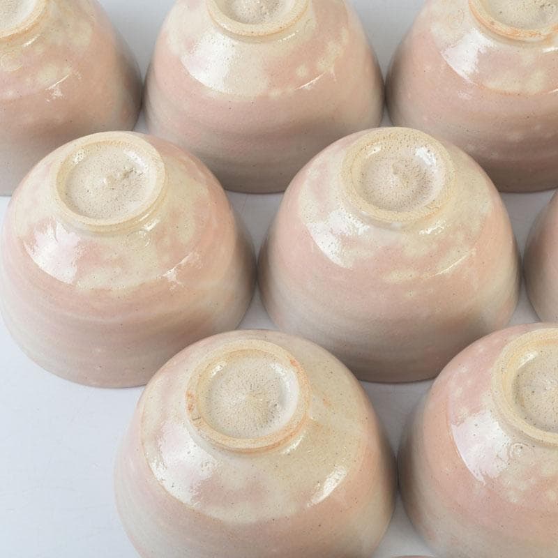 茶道具　高取焼　神谷新吾作　数茶碗　十客　共箱　M　9925A