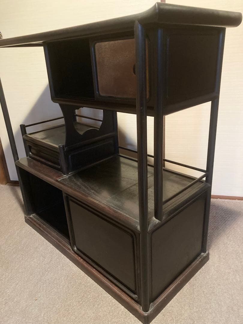 アンティーク家具・紫檀 飾り棚 茶箪笥 古民具 キャビネット