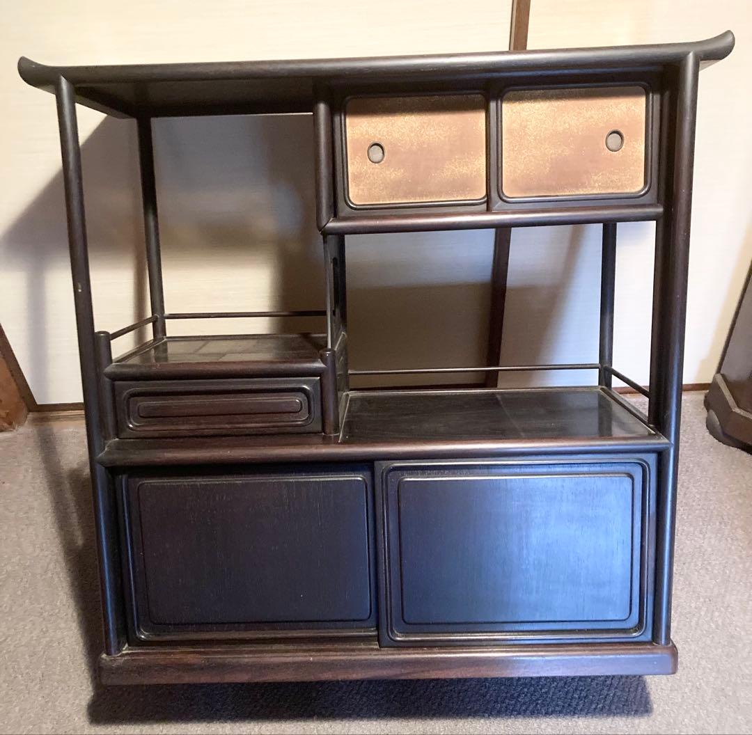アンティーク家具・紫檀 飾り棚 茶箪笥 古民具 キャビネット