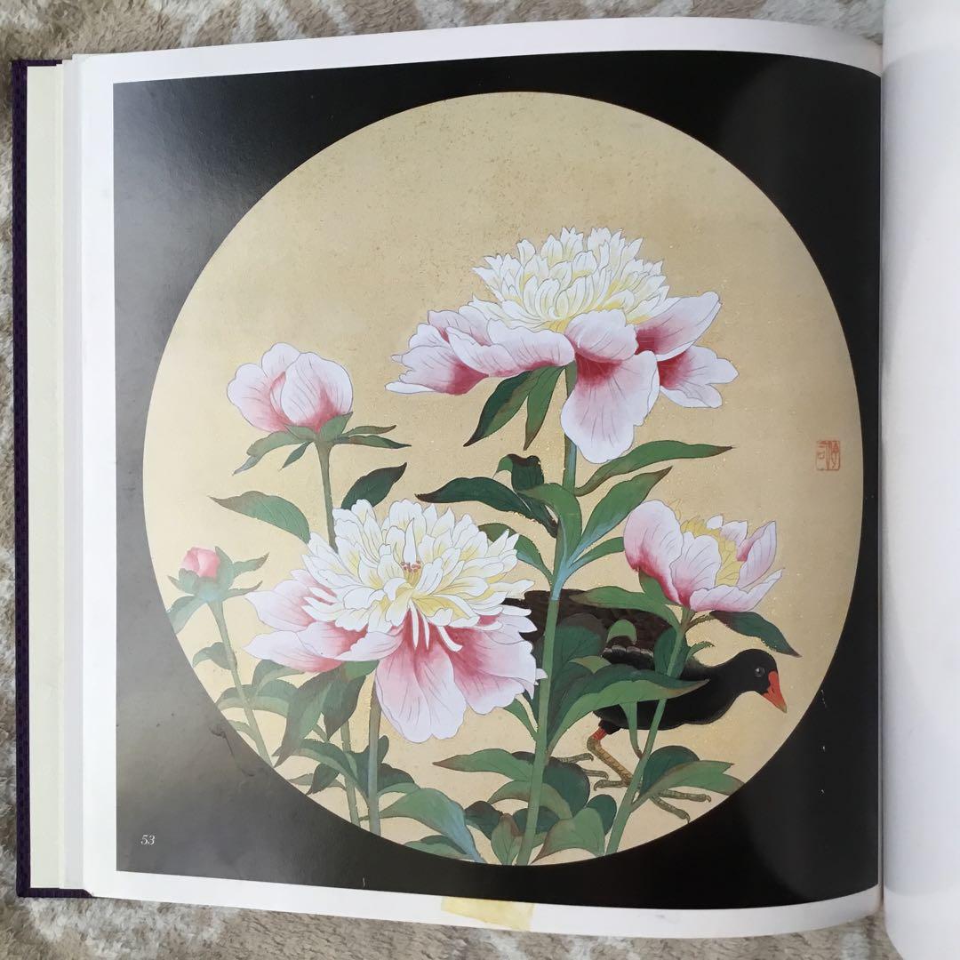 岡山伝統工芸品　烏城彫　木製壁掛け　牡丹（安立寺天井絵より）直径39㎝