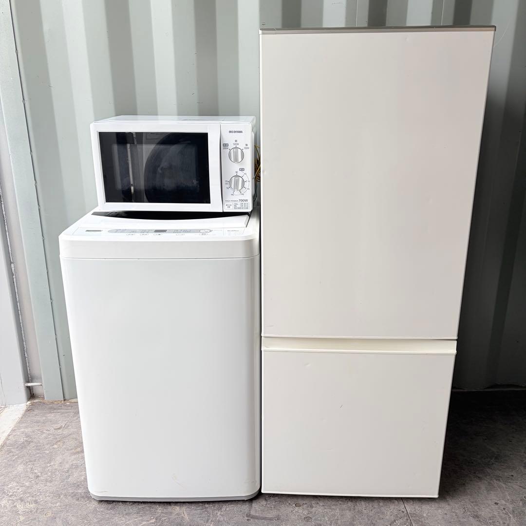 運搬取付無料！ホワイト系純正メーカー冷蔵庫・洗濯機＋電子レンジ3点セット！美品！