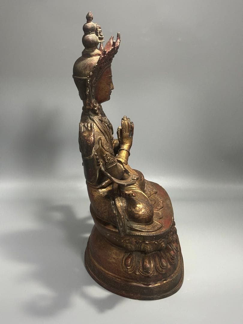 九*愛様 (期間セール)仏教古美術 純銅静座観音 四腕観音仏像文化遺産 文化財仏