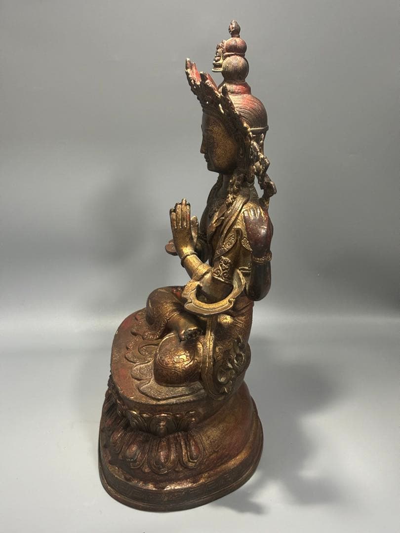 九*愛様 (期間セール)仏教古美術 純銅静座観音 四腕観音仏像文化遺産 文化財仏