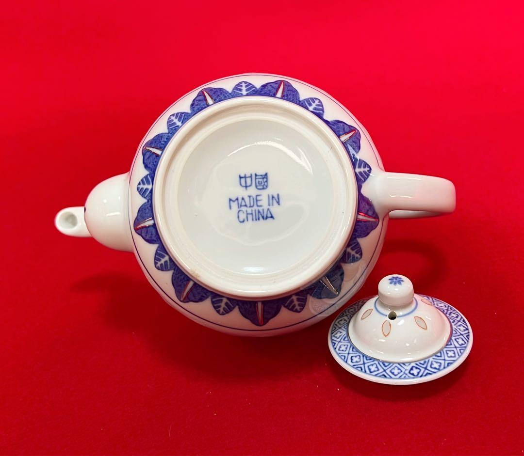 中国美術 螢焼急須 茶器 中国景徳鎮 蛍燒お湯呑み 花紋樣 蝙蝠紋樣 茶道具
