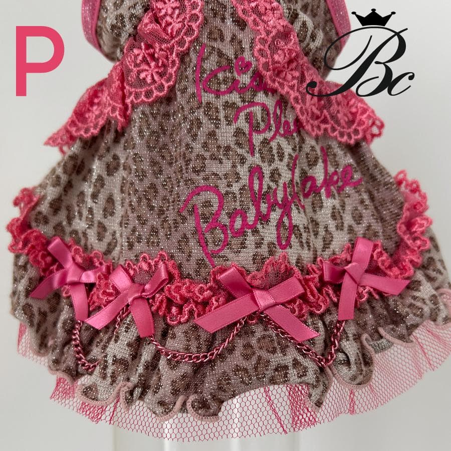 BABY CAKE ラメレオパード柄レースキャミワンピ Pサイズ タグ付き未使用