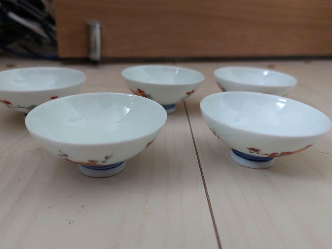 【人間国宝】十三代 酒井田柿右衛門 有田焼 酒器セット（酒注・盃5客）共箱付