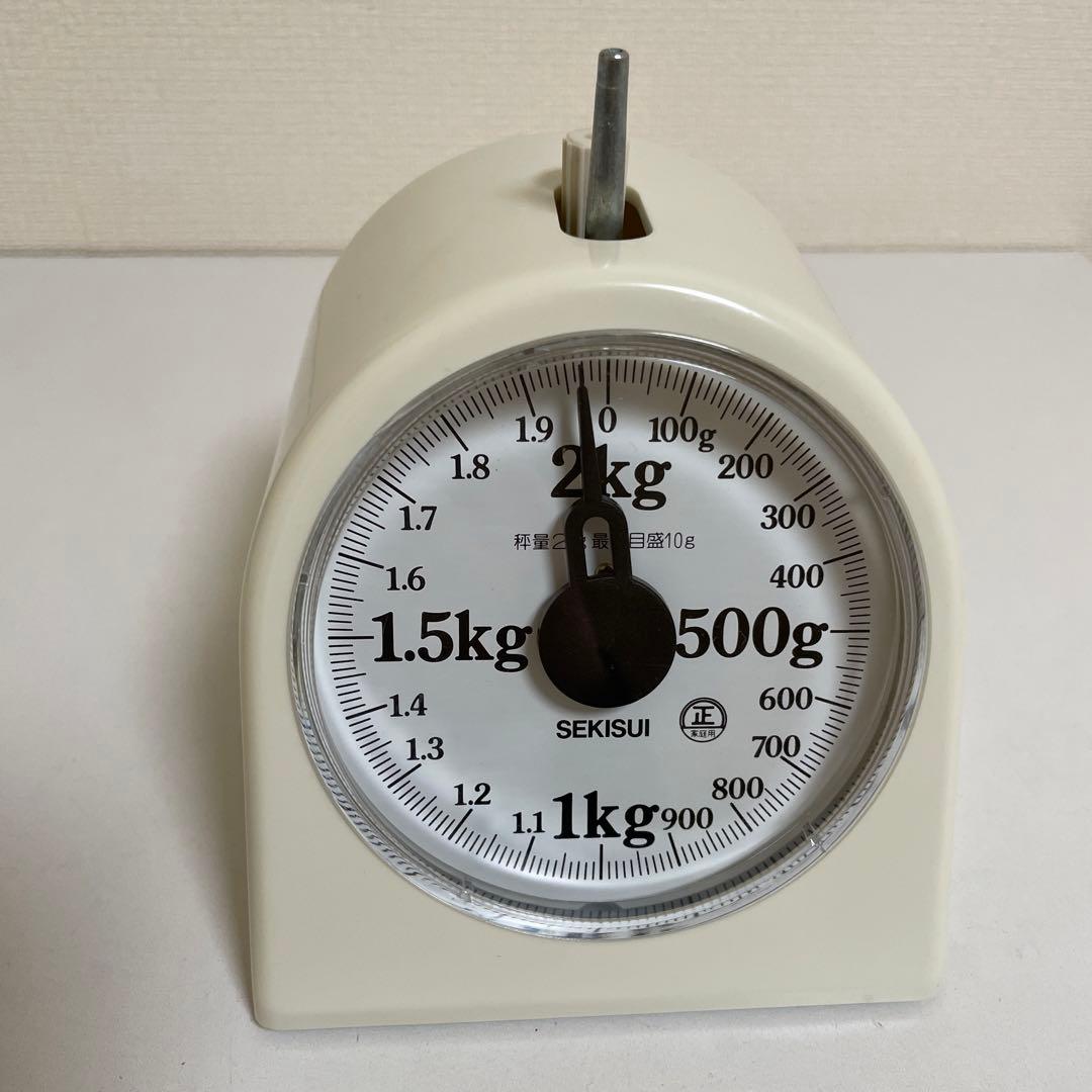 【匿名配送】計量器　キッチンスケール　昭和レトロ　アナログ　アンティーク　白