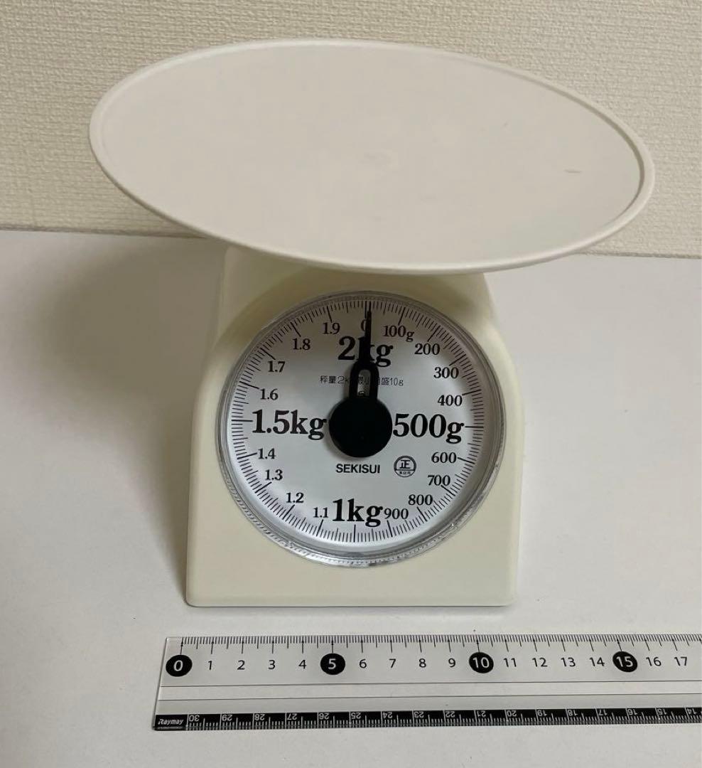 【匿名配送】計量器　キッチンスケール　昭和レトロ　アナログ　アンティーク　白