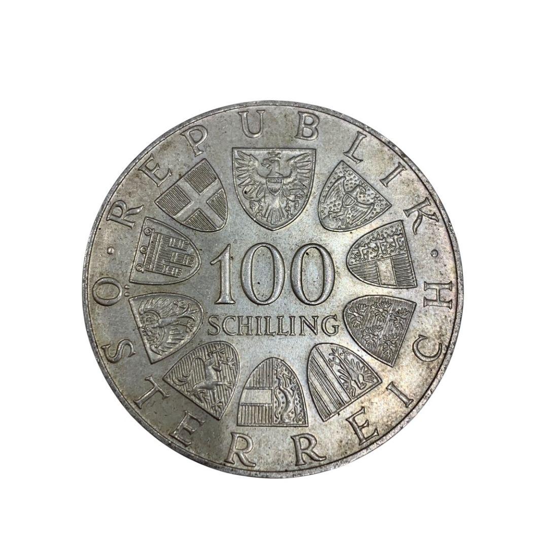 I17103 【希少品】100シリング銀貨 1976 品位640