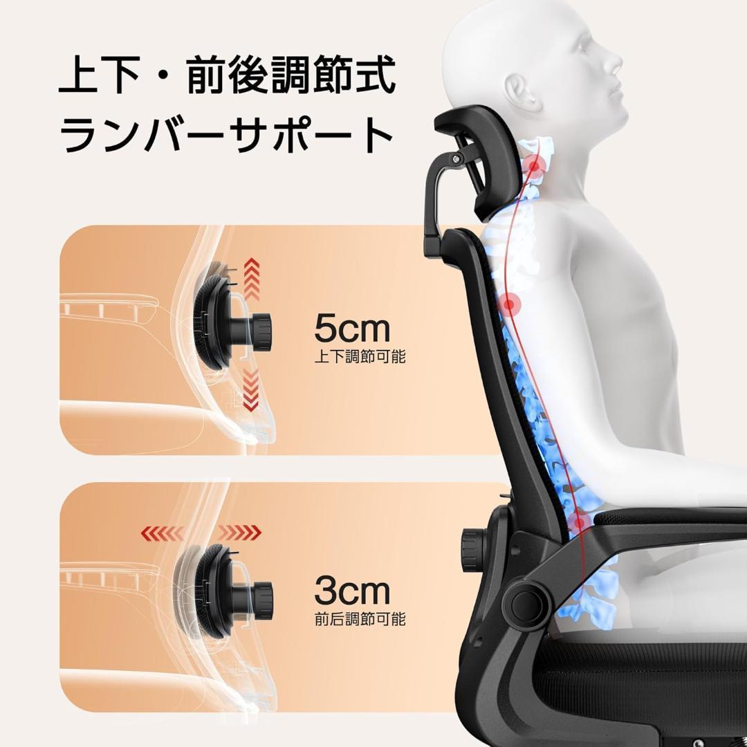 椅子 デスクチェア オフィスチェア 疲れない人間工学　ブラック R1