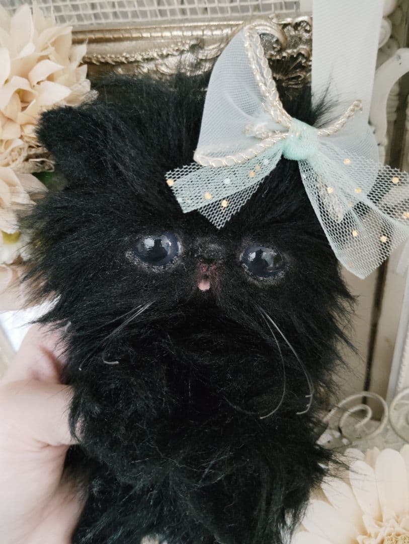 エキゾチック子猫ちゃん♡黒猫ジジちゃん♡アートドール♡ぬいぐるみ♡