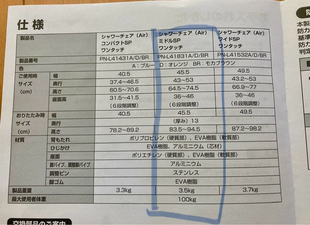 ☆介護用シャワーチェア☆パナソニック ユクリアAir　オレンジ☆美品☆