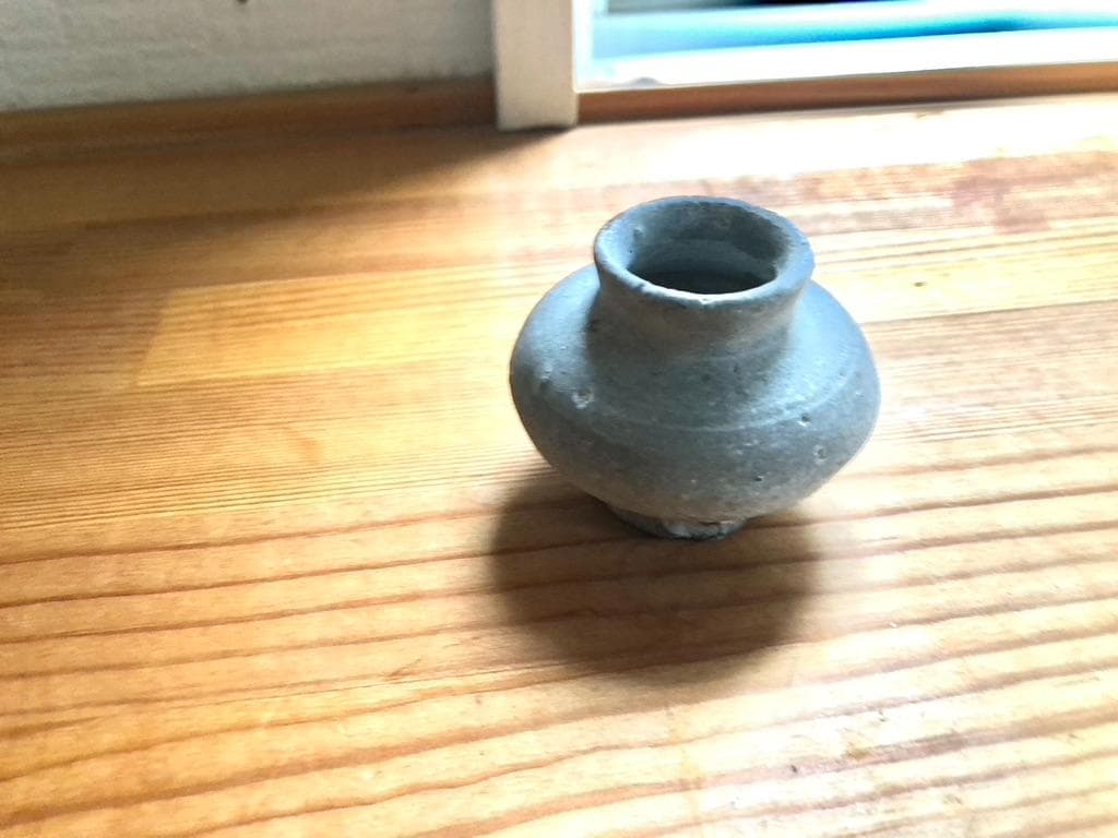 【タイ・骨董】宋胡録（スンコロク）白灰釉 小壺（中世：14–16世紀）
