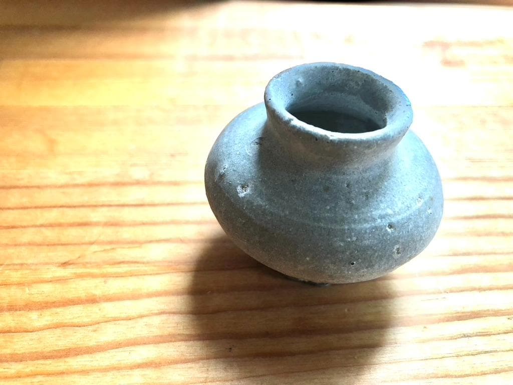 【タイ・骨董】宋胡録（スンコロク）白灰釉 小壺（中世：14–16世紀）