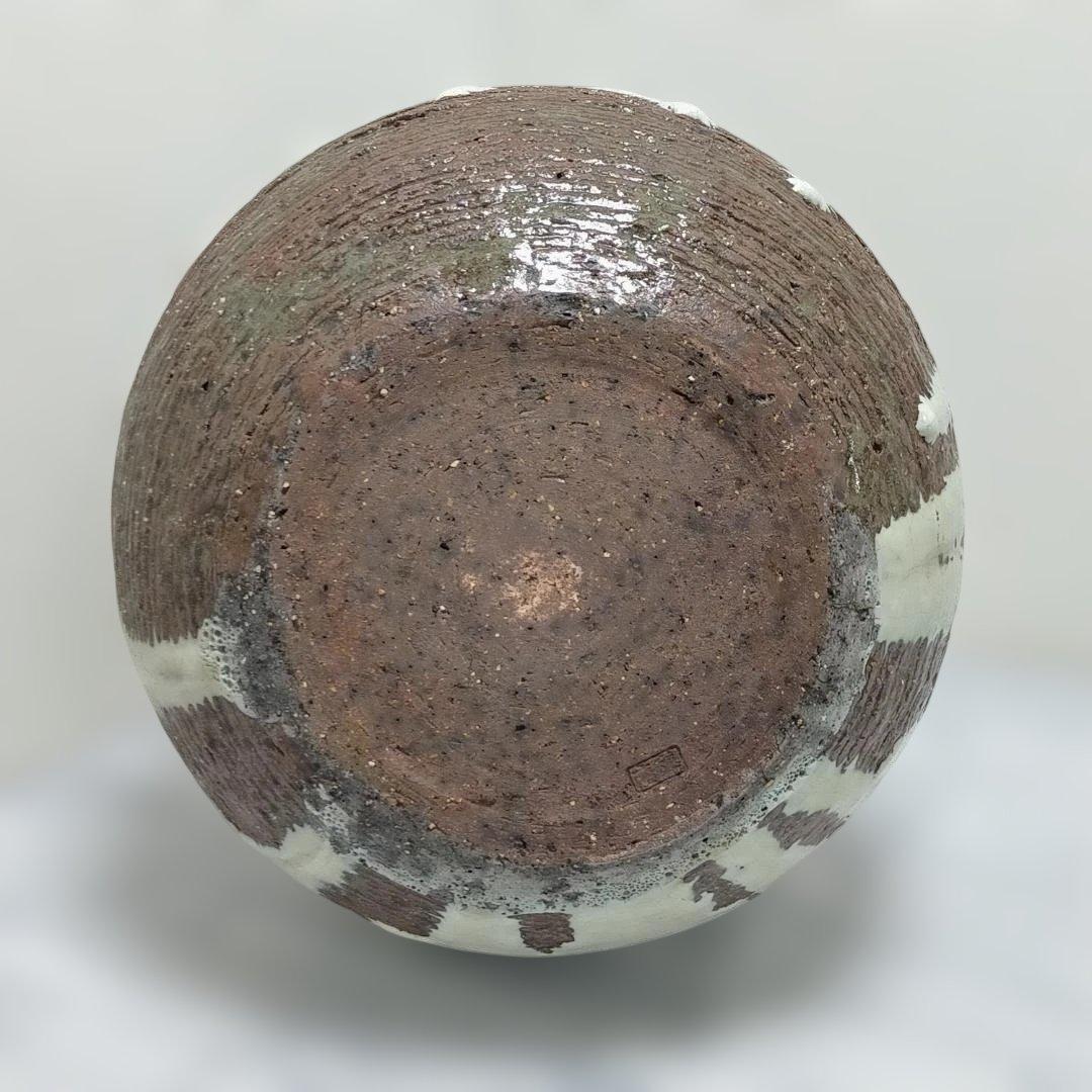 竹持ち手付き陶器花器　大型花器 和モダン インテリア 260217-13T