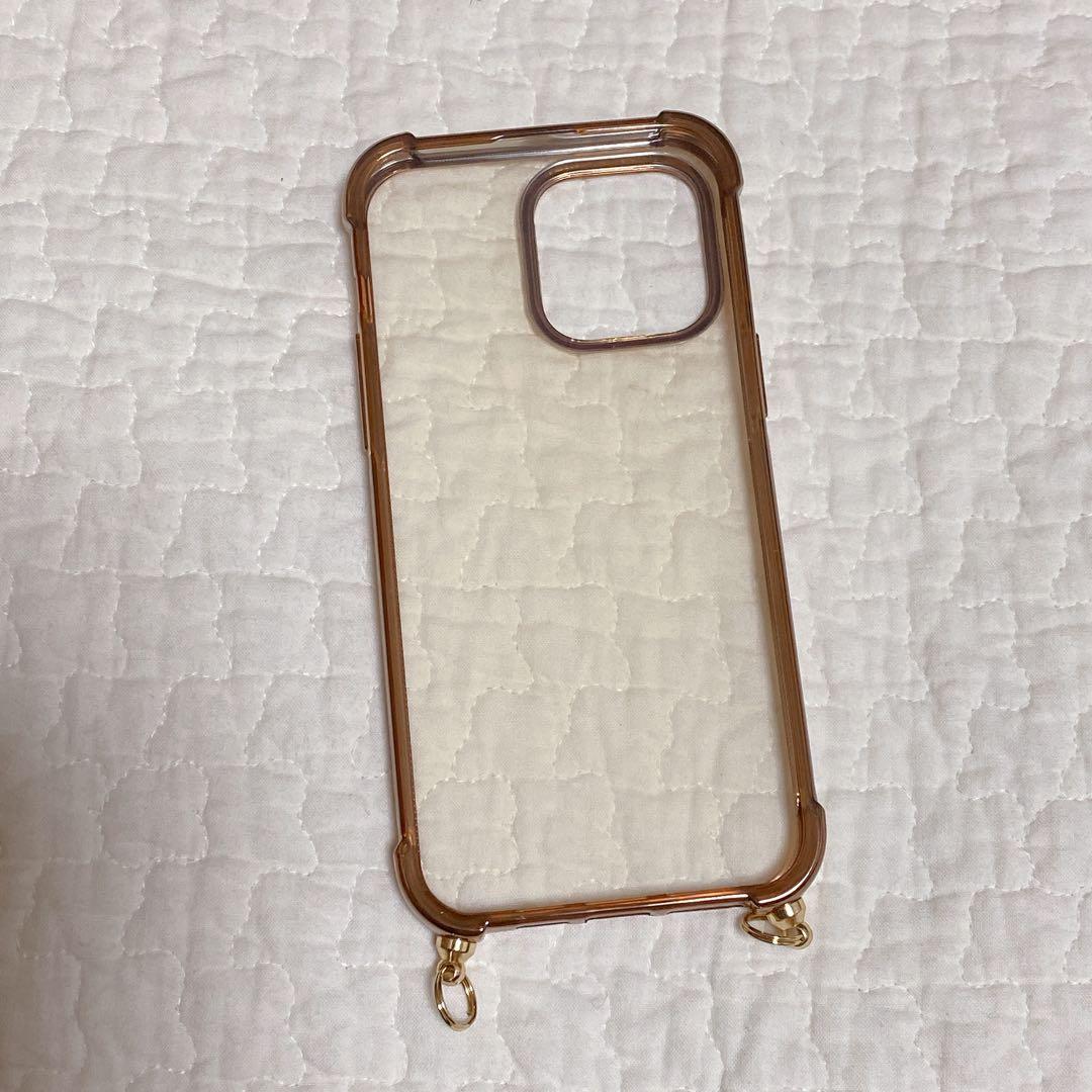 ⭐️iphone 14 pro max ケース クリア ショルダ　ゴールド　高級感