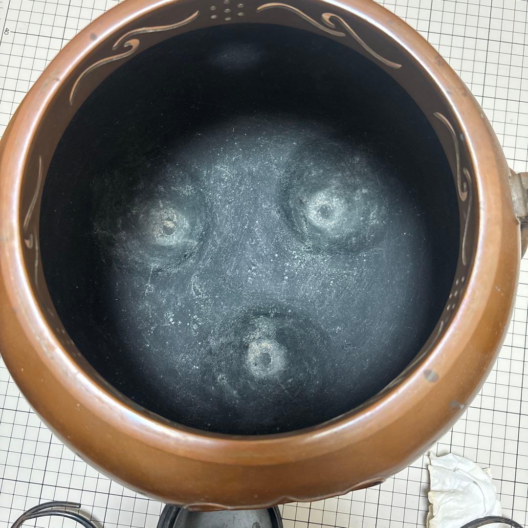 龍*様 唐銅 鬼面風炉 茶道具　茶釜