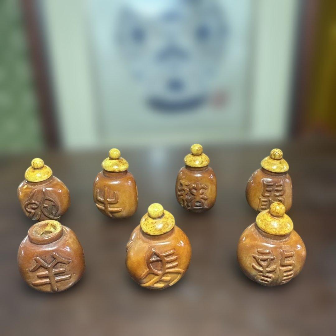 動物彫刻，印籠，鼻煙壺，中国，薬瓶，骨董，インテリア，清時代
