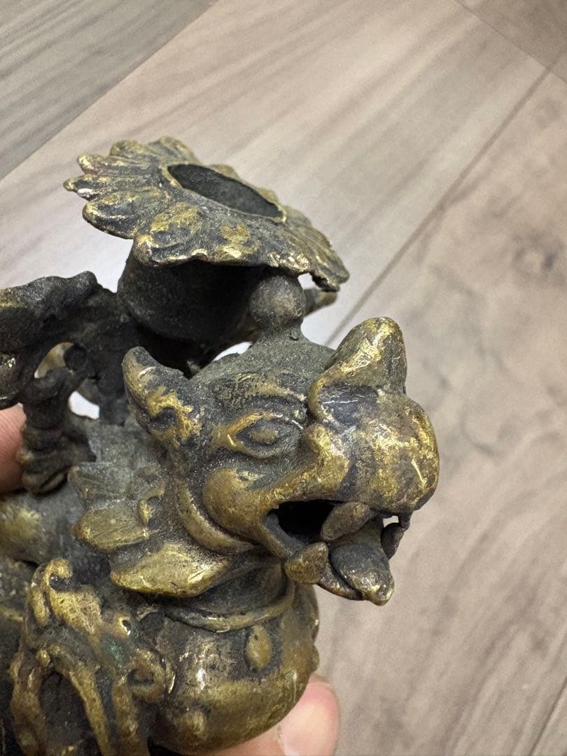 獅子燭台 真鍮製