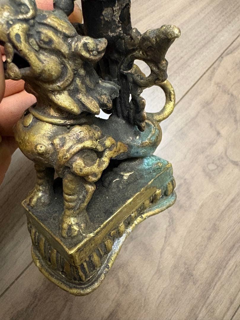 獅子燭台 真鍮製