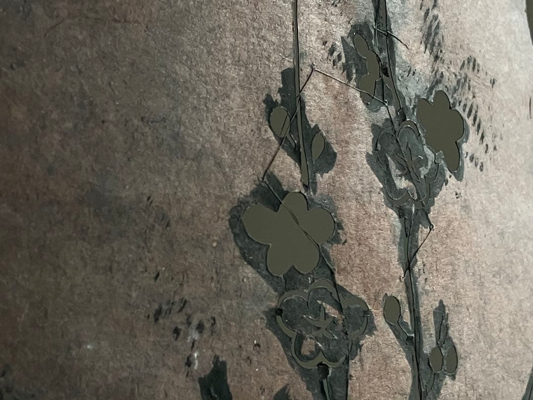【古い切り絵 梅に鷹 約40㎝ 明治後期〜大正頃】縁起物骨董デザイン古美術古道具