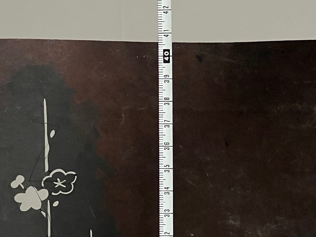 【古い切り絵 梅に鷹 約40㎝ 明治後期〜大正頃】縁起物骨董デザイン古美術古道具