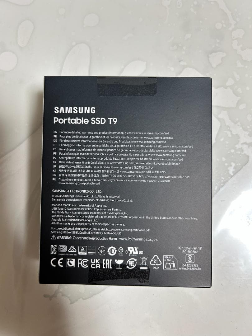 Samsung Portable SSD T9 1TB　2000MB/s