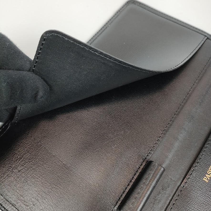 未使用級 PORTER ポーター パスポートケース レザー ブラック 黒 レア
