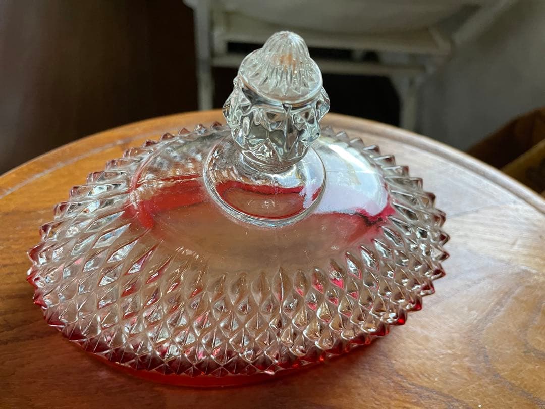 アンティーク　INDIANA GLASS バター　ディッシュ　ケース　グラス