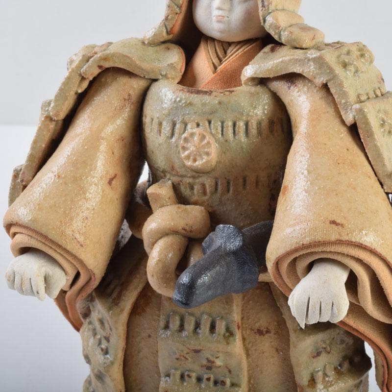 矢羽多英子作　五月陶人形　節句飾　置物　共箱　M　8732