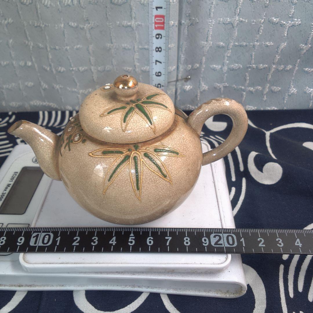 骨董２ 清水焼 陶器製急須 花模様欠け あります