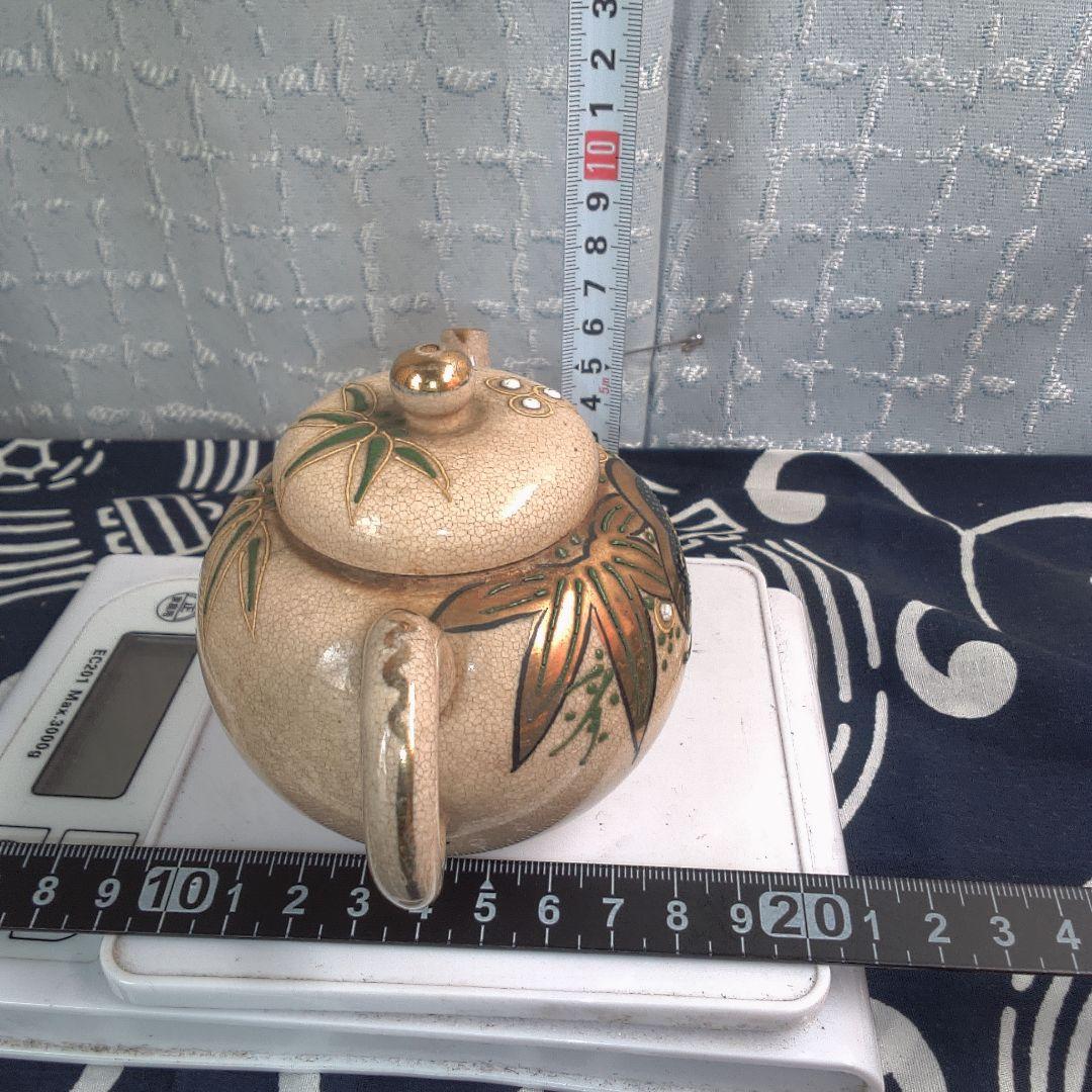 骨董２ 清水焼 陶器製急須 花模様欠け あります