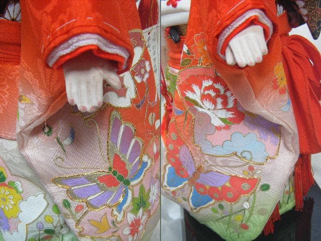 市松人形 元賀章介作 正絹京友禅 女の子 38cm・画像で判断下さい
