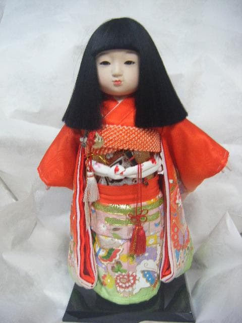 市松人形 元賀章介作 正絹京友禅 女の子 38cm・画像で判断下さい