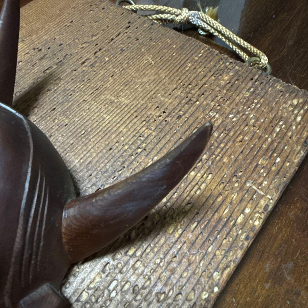 木製 能面 鬼の顔 お面 骨董品