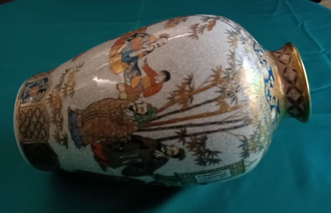 薩摩焼【献上薩摩焼人物図　竹林七賢人図】美術品