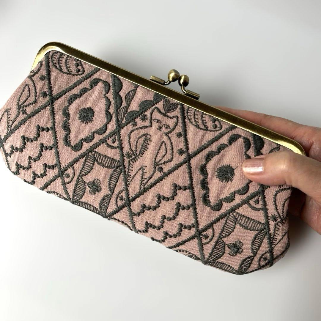 ハンドメイド　がま口長財布　ミナペルホネン　symphony