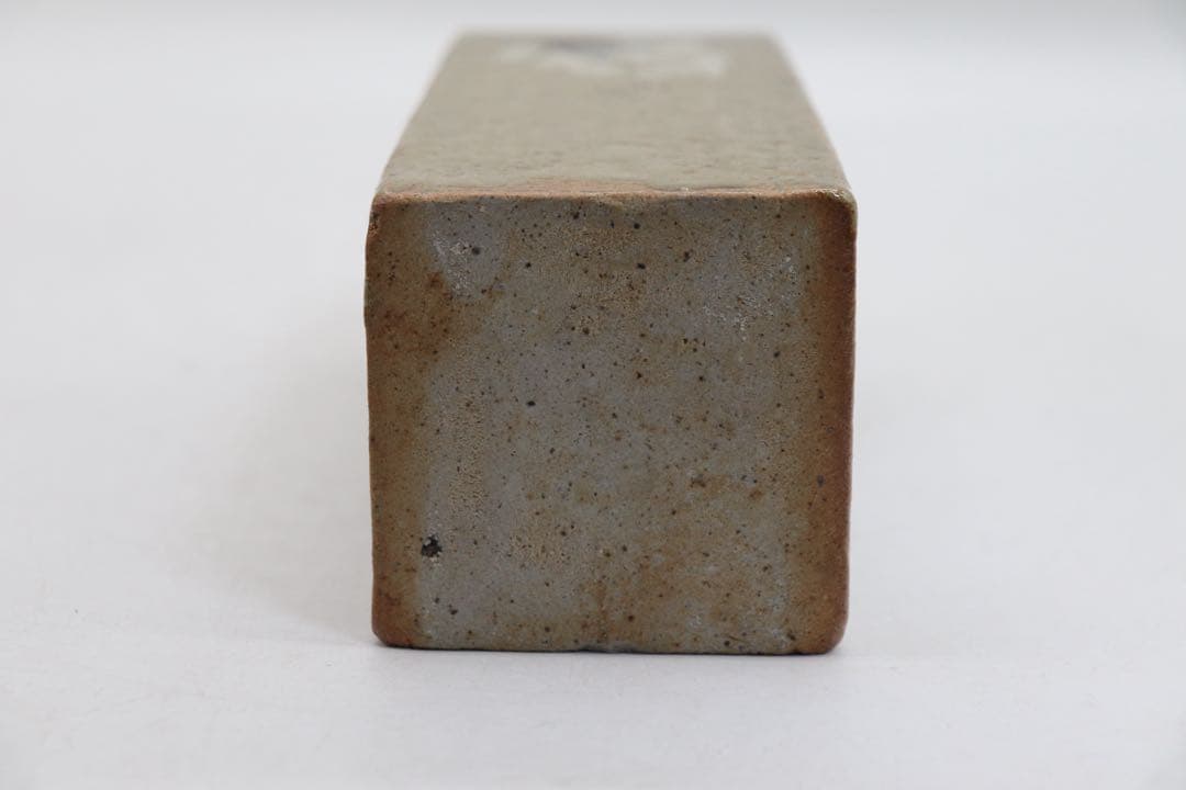 美品　益子焼　人気作家　福原達朗作　葡萄紋角瓶　茶道具　共箱　送料込み0807