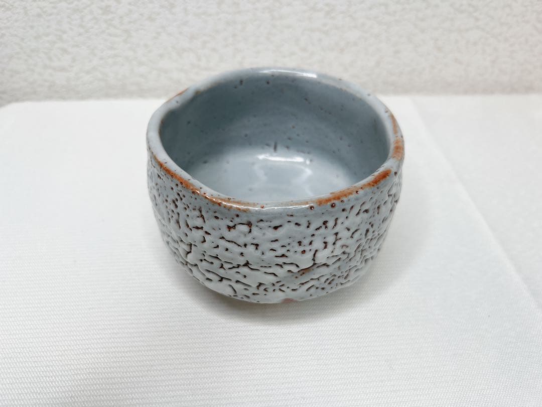 秀山窯造 茶碗 茶道具 共箱 共布 茶器 在銘 志野茶碗 抹茶碗 陶印 古美術