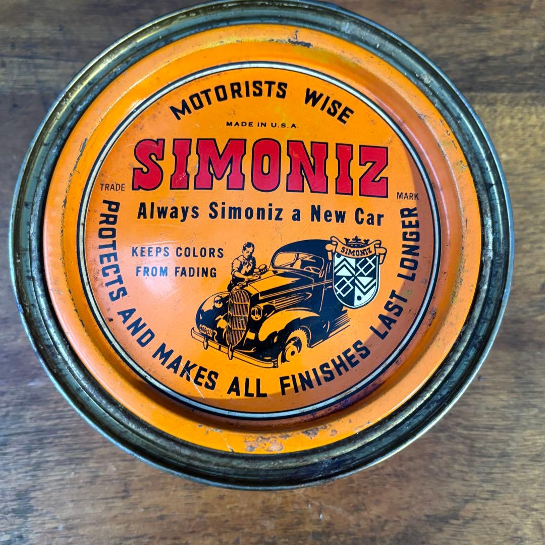 USA VINTAGE SIMONIZ TIN缶 オレンジ