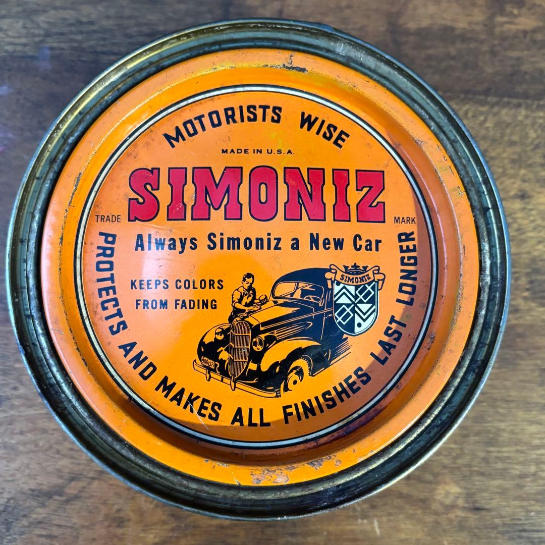USA VINTAGE SIMONIZ TIN缶 オレンジ
