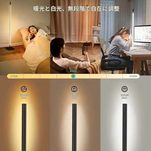 Wio Mio LED 無段階調光調色 3色温度調光 リモコン付きフロアランプp