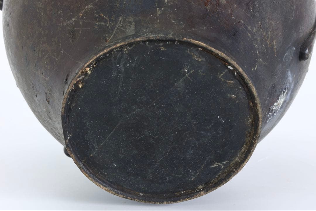 蝋型鋳銅 龍台付壺 高さ38cm 銅製 花器 花瓶 飾壺 古銅 古美術 骨董品