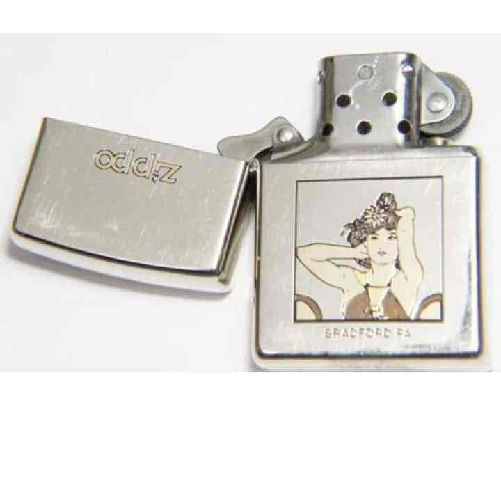 ZIPPO★アンティーク　金抜き　美女絵画★