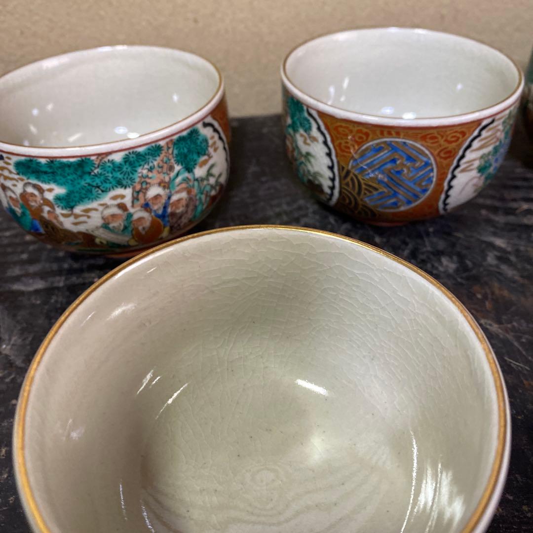 九谷庄三作　金蘭手煎茶セット