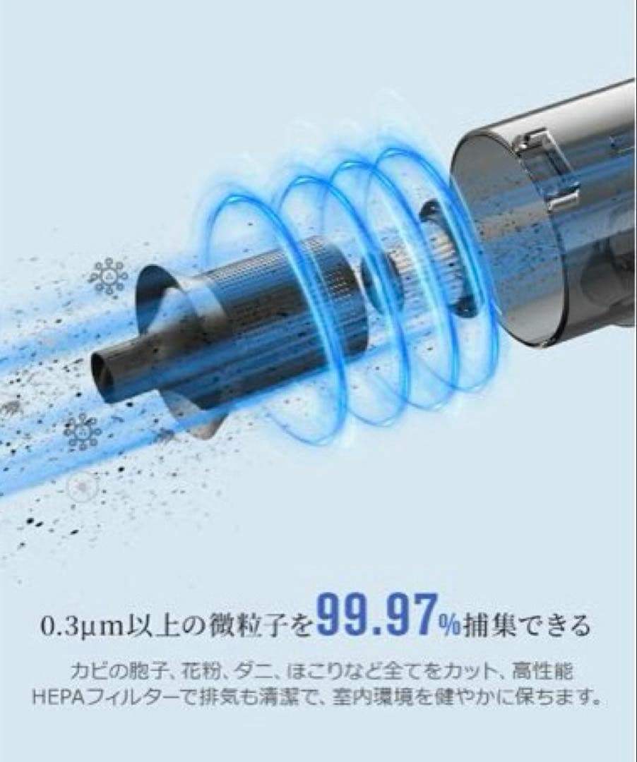 【新生活✨35000Pa吸引力.45分連続稼働✨コードレス掃除機】軽量 低騒音
