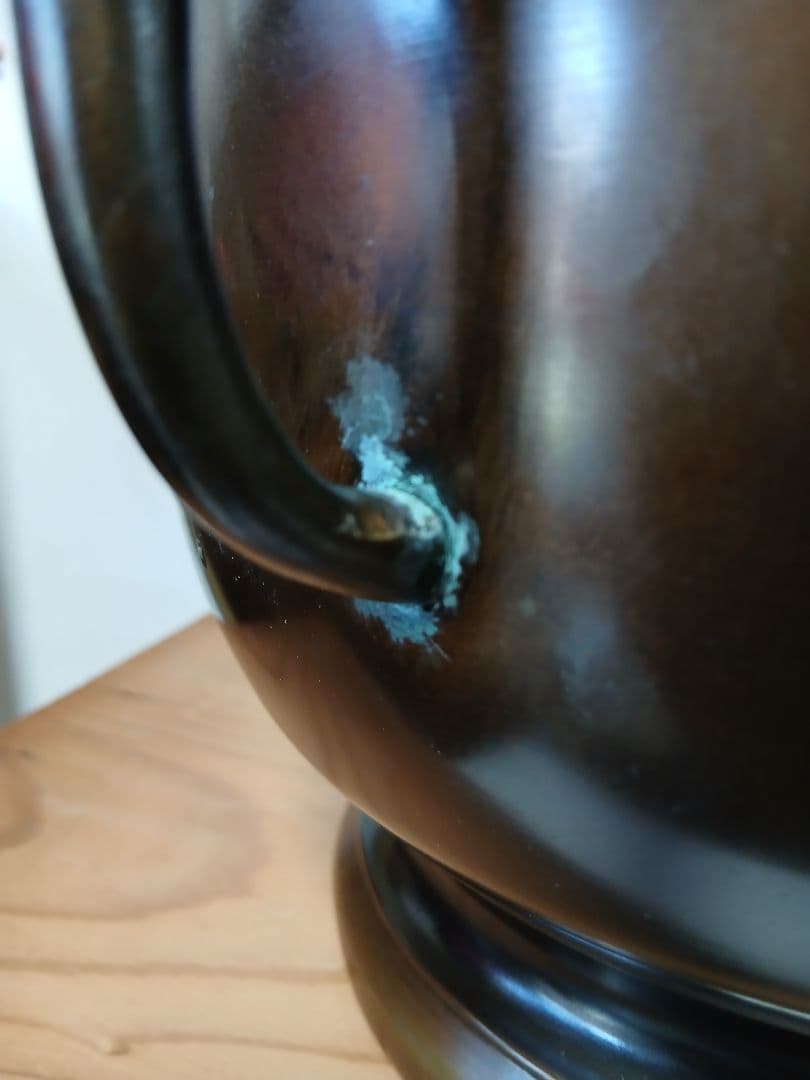 骨董品　真鍮火鉢　持ち手付　2個セット　木箱入