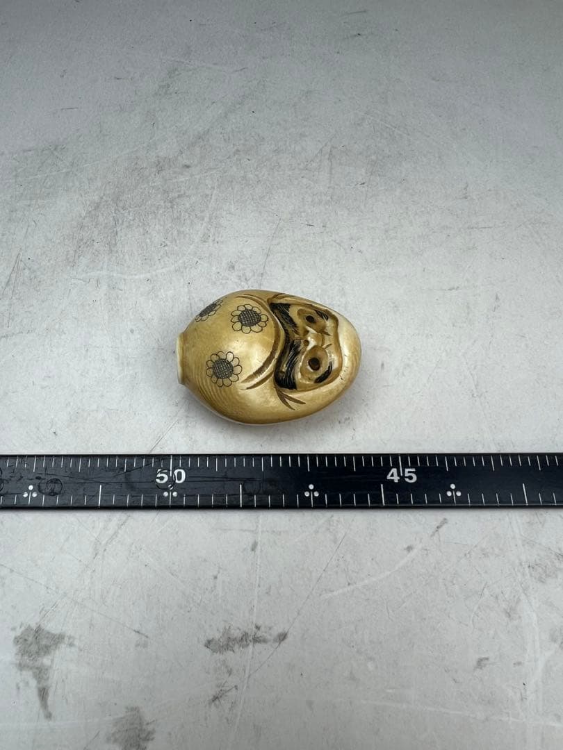 ［珍品］広之在銘　極上だるま根付￼ 25g 送料込み