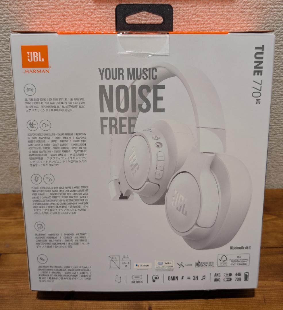 JBL TUNE 770 NC ワイヤレスヘッドホン ホワイト