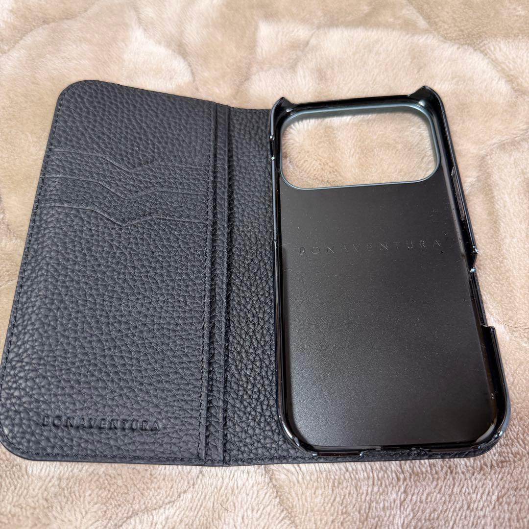 【美品】BONAVENTURA ブラック 手帳型ケースiPhone17pro